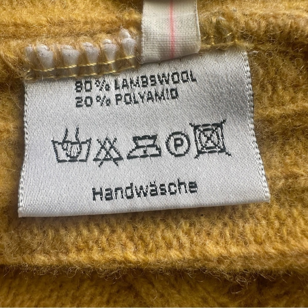Marcel Clair Lambswool Cable Knit Sweater M Yellow Vintage Germany - Picture 3 of 12